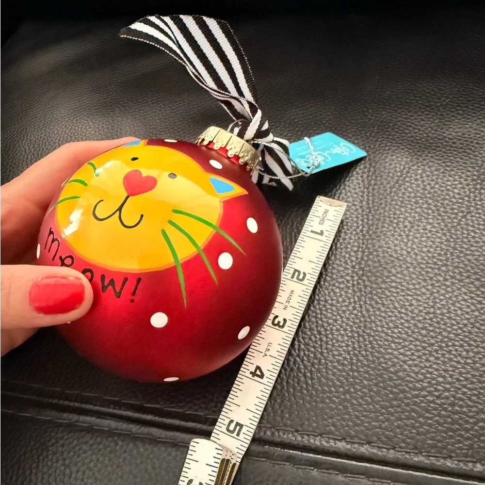 New Cotton colors Hand-Painted Cat Christmas Ornament Kitty – Meow! 5”